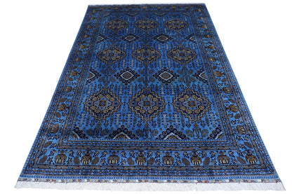 Hand-Knotted Afghani Zerkhaki Wool Rug – 6’7″  x  9’3″