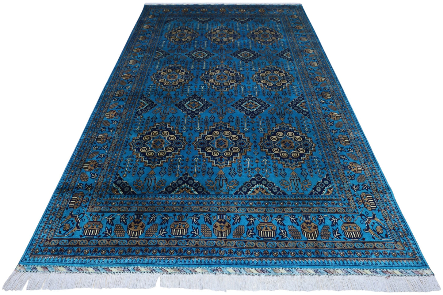 Håndknyttet afghansk Zerkhaki ullteppe – 6’6″ x 10’0″