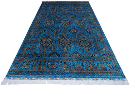 Håndknyttet afghansk Zerkhaki ullteppe – 6’6″ x 10’0″