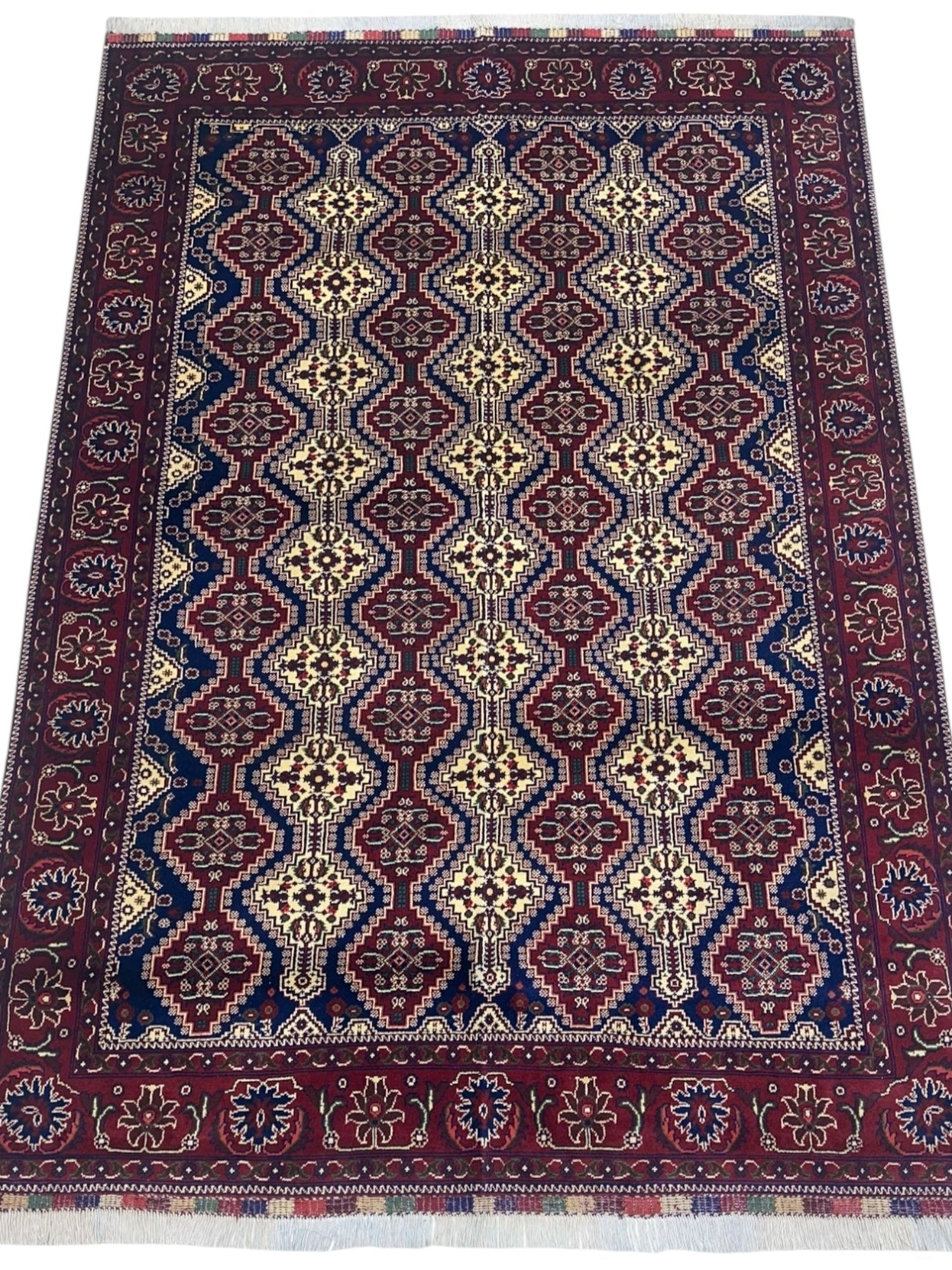 Hand-Knotted Afghani Yusufbai Wool Rug – 6’10″  x  9’10″