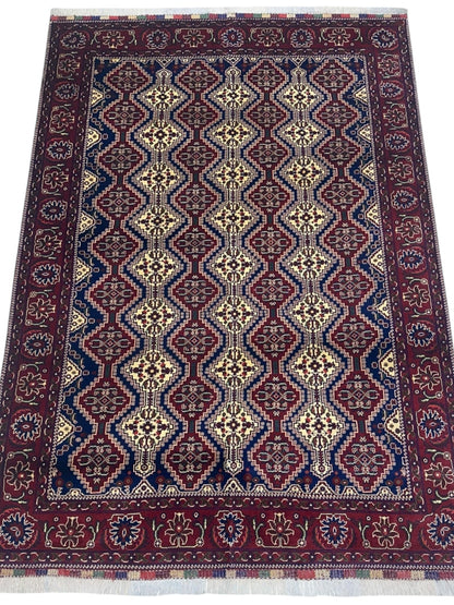 Hand-Knotted Afghani Yusufbai Wool Rug – 6’10″  x  9’10″