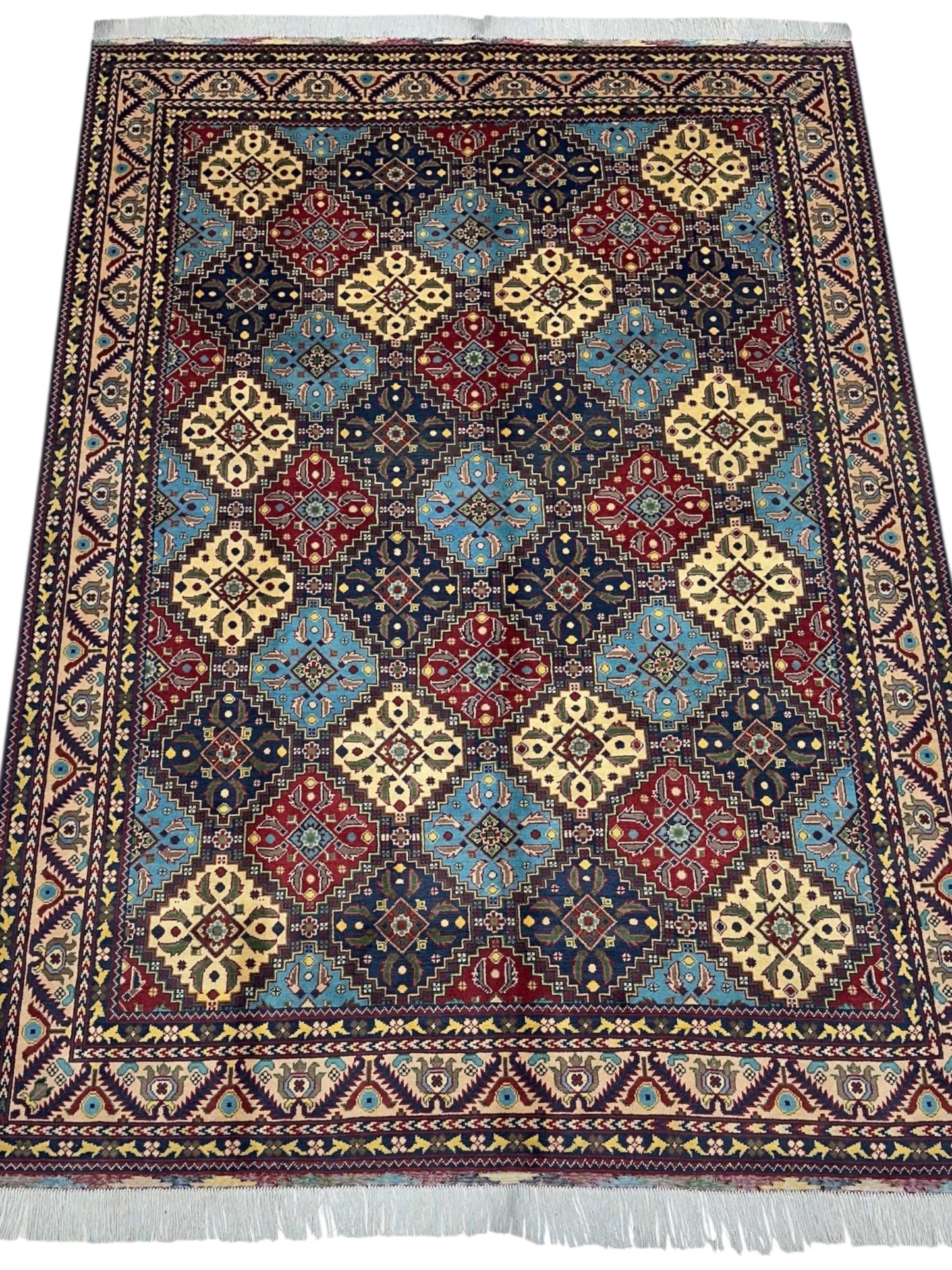Hand-Knotted Afghani Kashi Wool Rug – 6’9″  x  9’6″