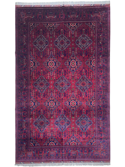 Hand-Knotted Afghani Zerkhaki Wool Rug – 6’7″  x  9’8″