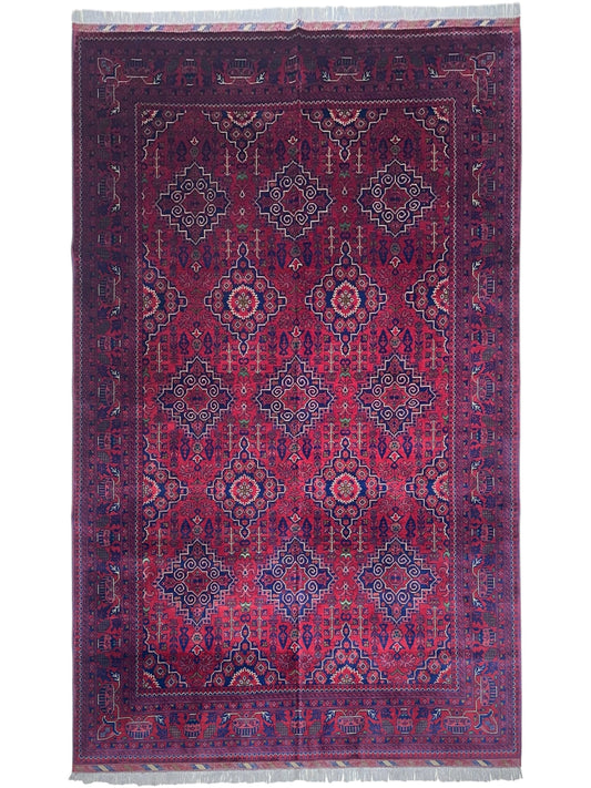 Hand-Knotted Afghani Zerkhaki Wool Rug – 6’7″  x  9’8″