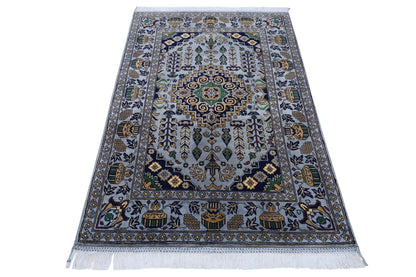 Hand-Knotted Afghani Zerkhaki Wool Rug – 3’4″  x  4’11″