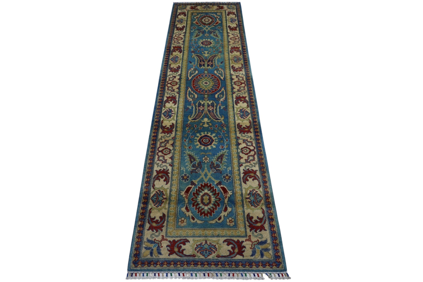 Hand-Knotted Afghani Kazak Wool Rug – 2’8″  x  9’9″