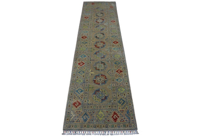Håndknyttet afghansk Kazak ullteppe – 2’7″ x 10’0″