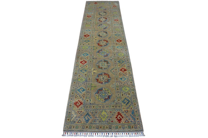 Håndknyttet afghansk Kazak ullteppe – 2’7″ x 10’0″