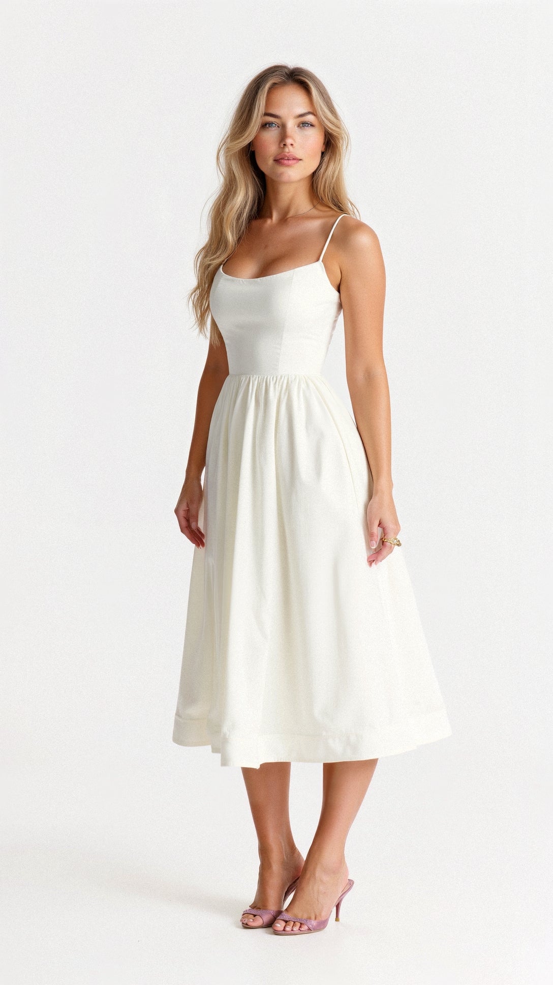 Pink Midi Dress | Flattering Silhouette For All-Day Comfort 0