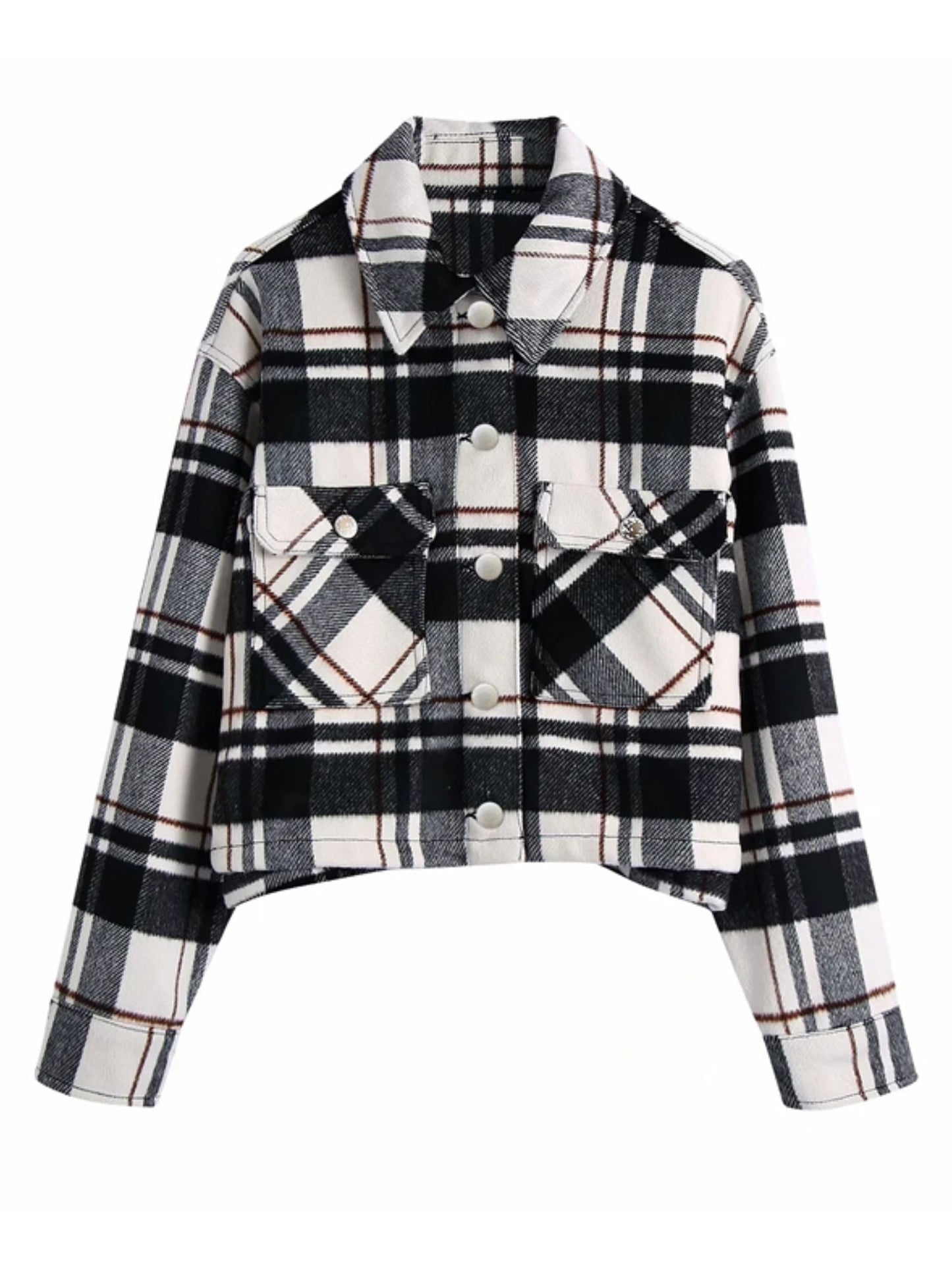 Plaid Button Down Jacket | Short Length with Relaxed Fit 0