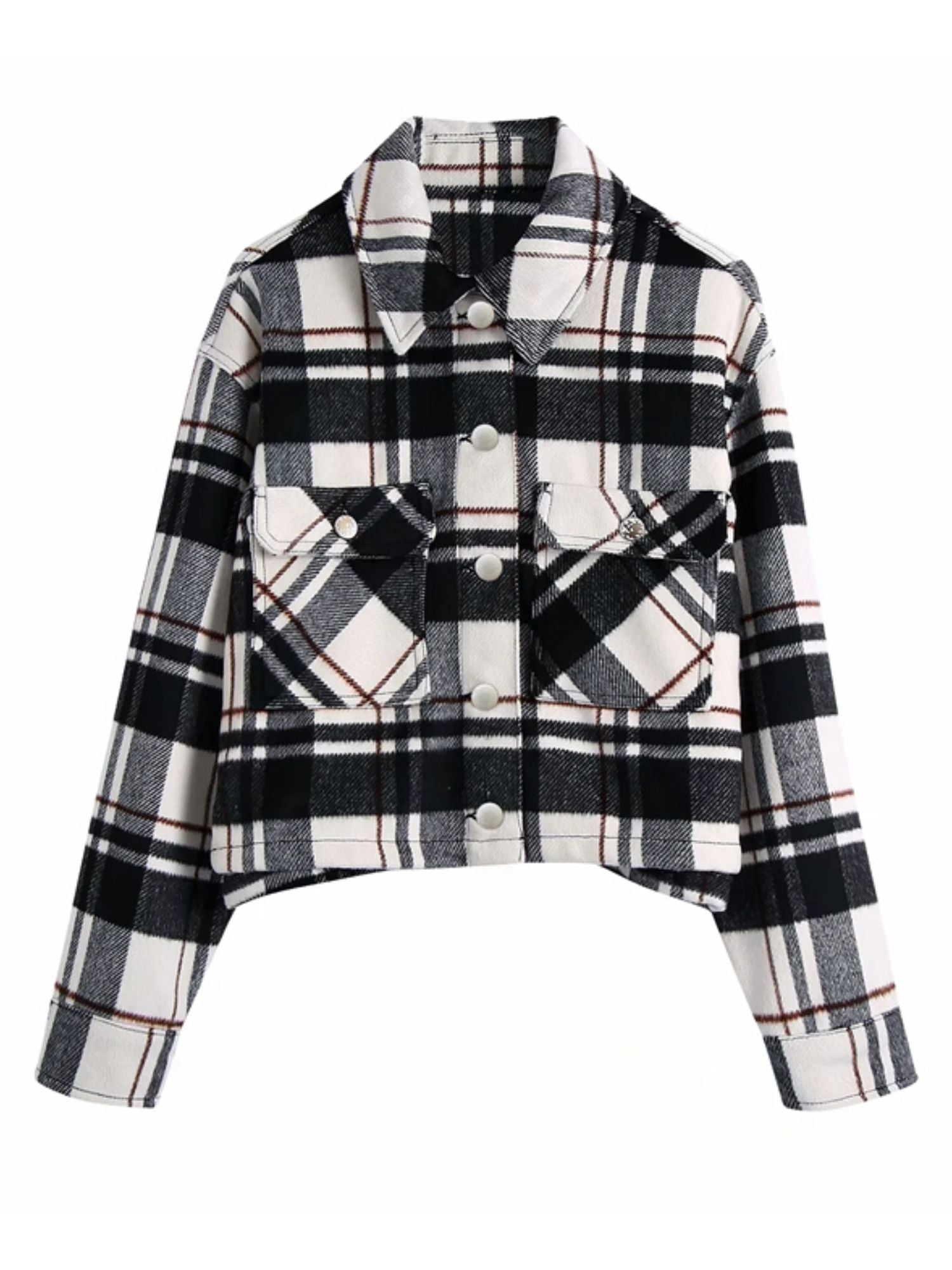 Plaid Button Down Jacket | Short Length with Relaxed Fit 0