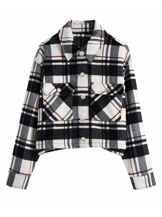 Plaid Button Down Jacket | Short Length with Relaxed Fit 0
