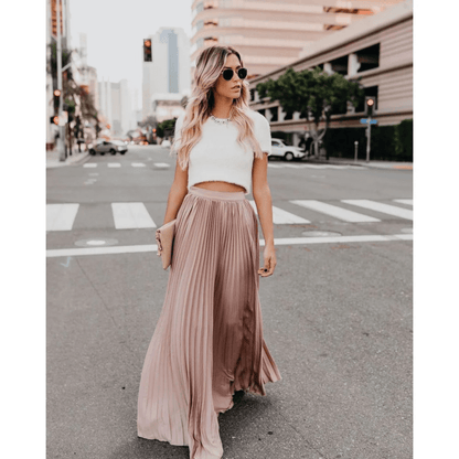 Pleated Maxi Skirt | Lightweight Breathable Fabric for Effortless Elegance 0
