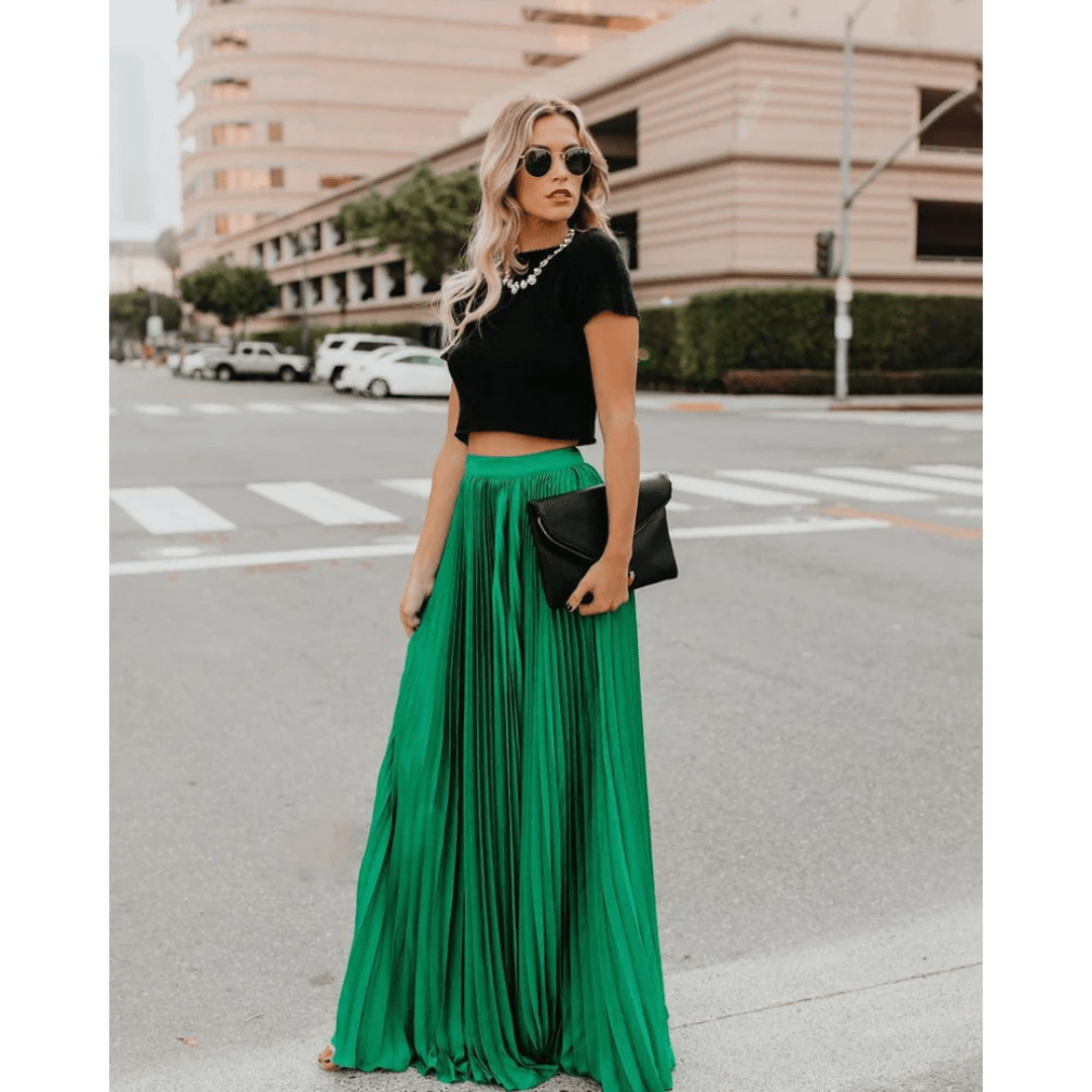 Pleated Maxi Skirt | Lightweight Breathable Fabric for Effortless Elegance 2