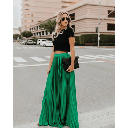 Pleated Maxi Skirt | Lightweight Breathable Fabric for Effortless Elegance 2