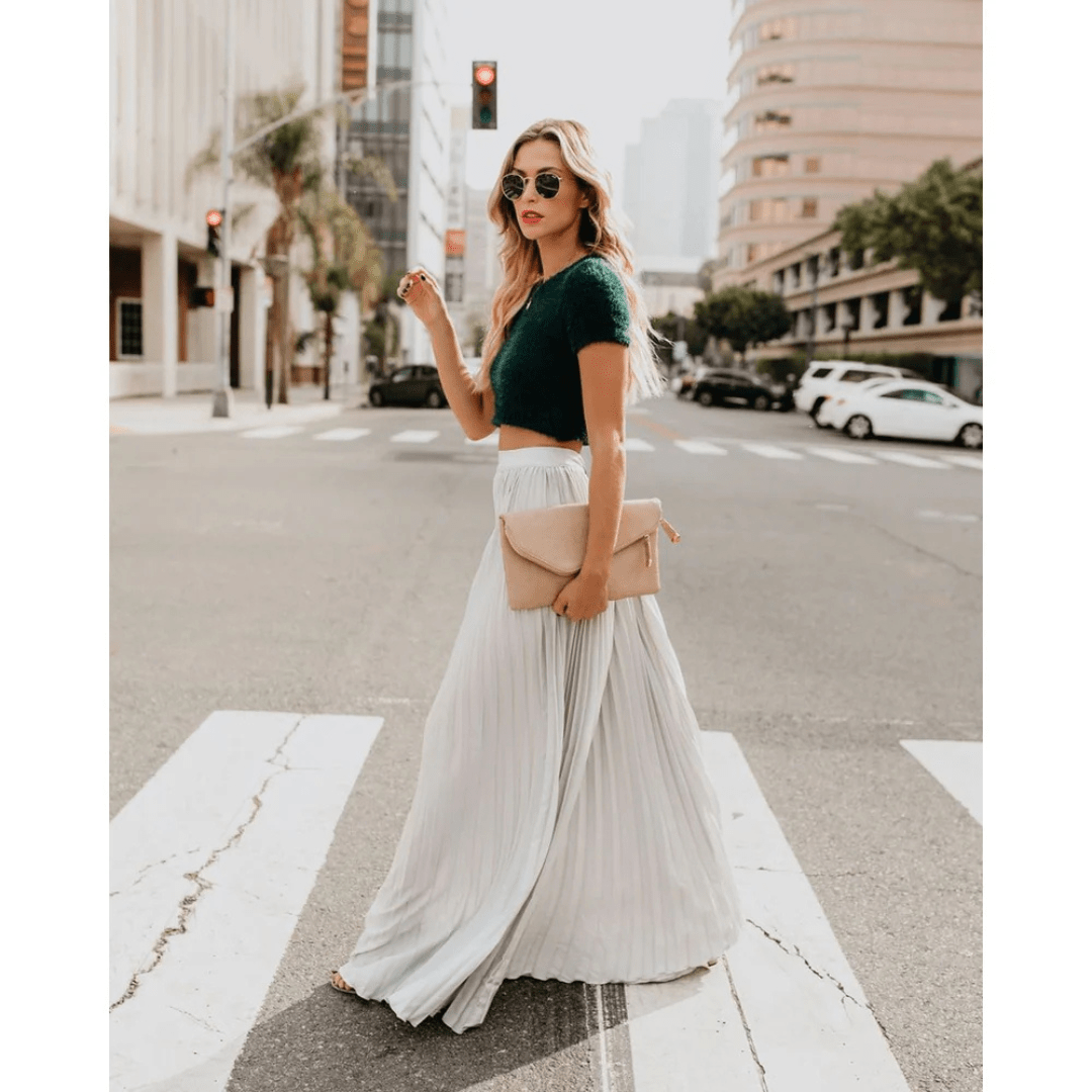 Pleated Maxi Skirt | Lightweight Breathable Fabric for Effortless Elegance 4