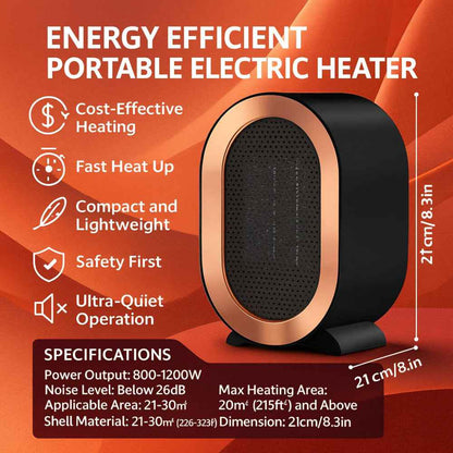 Portable Ceramic Space Heater | Energy Efficient Quiet Heating Solution 1