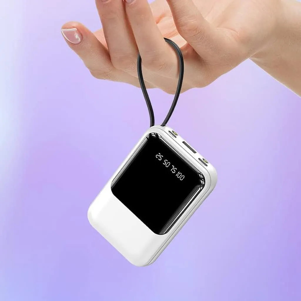 Portable Charger | 10000mAh Power Bank with Fast Charging and Built-in Cables 0