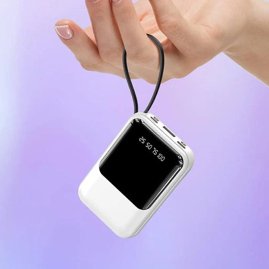 Portable Charger | 10000mAh Power Bank with Fast Charging and Built-in Cables 0