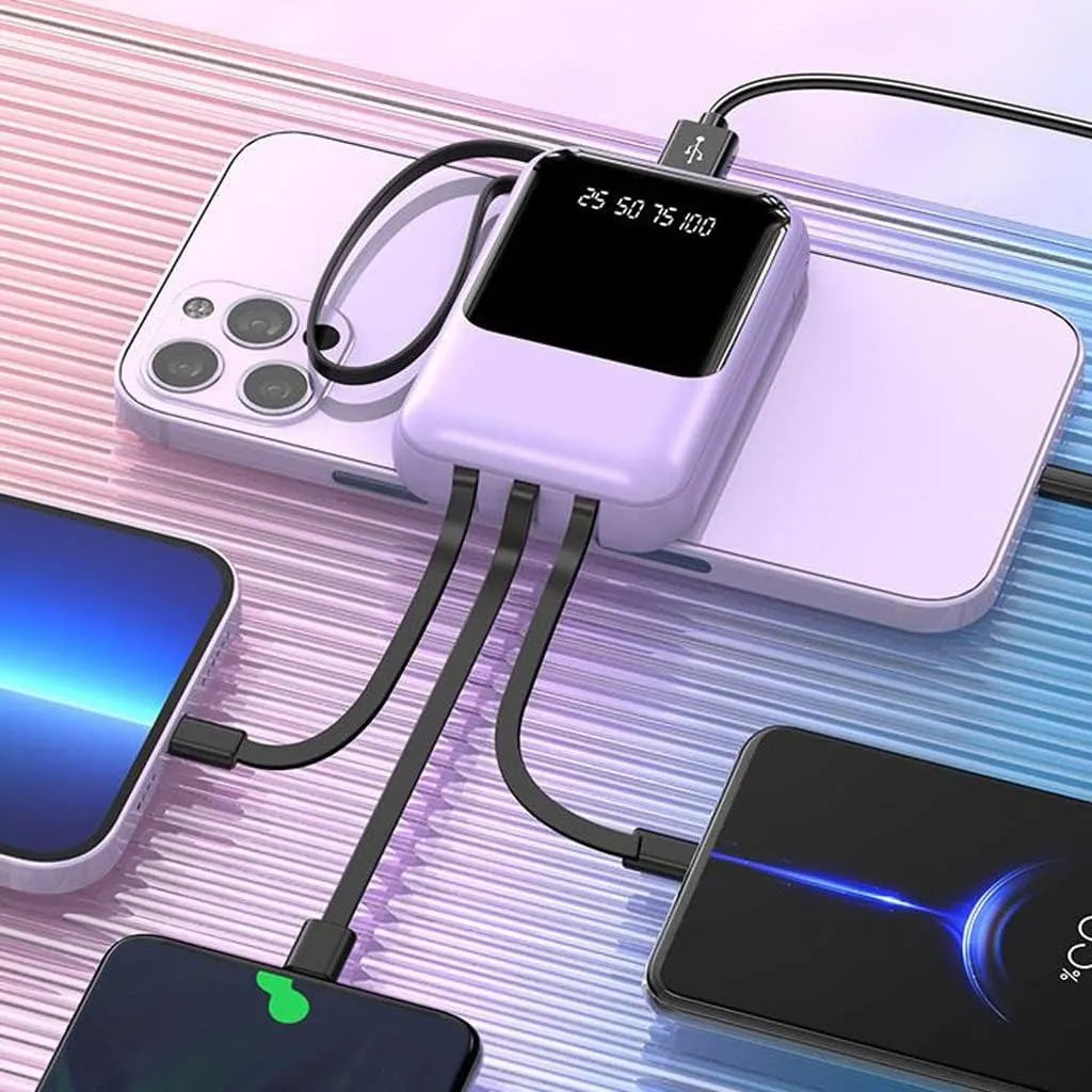 Portable Charger | 10000mAh Power Bank with Fast Charging and Built-in Cables 1