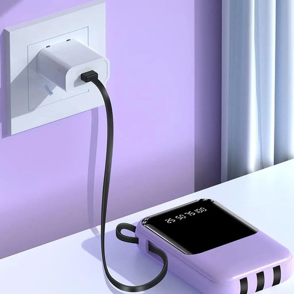 Portable Charger | 10000mAh Power Bank with Fast Charging and Built-in Cables 2