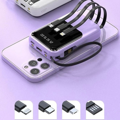 Portable Charger | 10000mAh Power Bank with Fast Charging and Built-in Cables 4