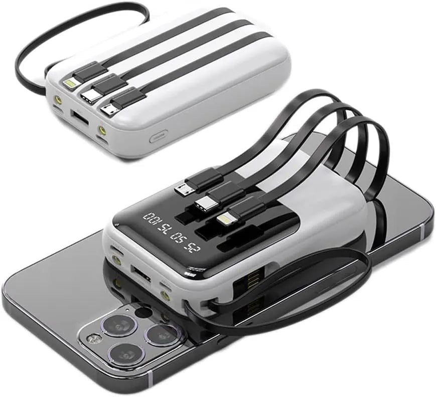 Portable Charger | 10000mAh Power Bank with Fast Charging and Built-in Cables 5