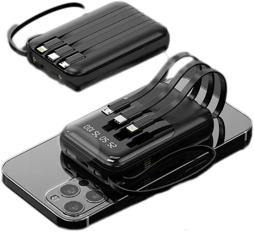 Portable Charger | 10000mAh Power Bank with Fast Charging and Built-in Cables 8