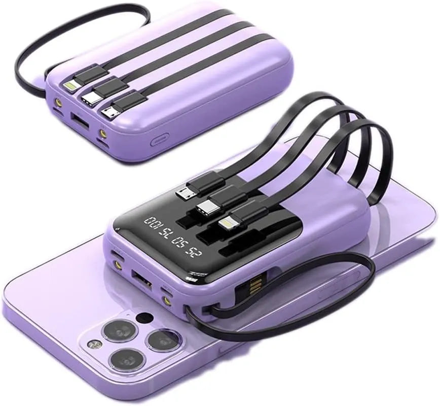 Portable Charger | 10000mAh Power Bank with Fast Charging and Built-in Cables 9