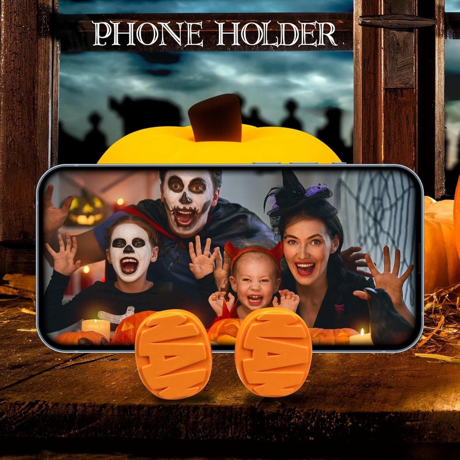 Pumpkin Night Light | Rechargeable Silicone Jack-O'-Lantern for Cozy Kids' Rooms 3