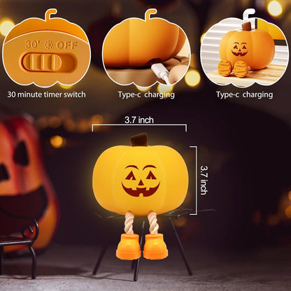 Pumpkin Night Light | Rechargeable Silicone Jack-O'-Lantern for Cozy Kids' Rooms 5