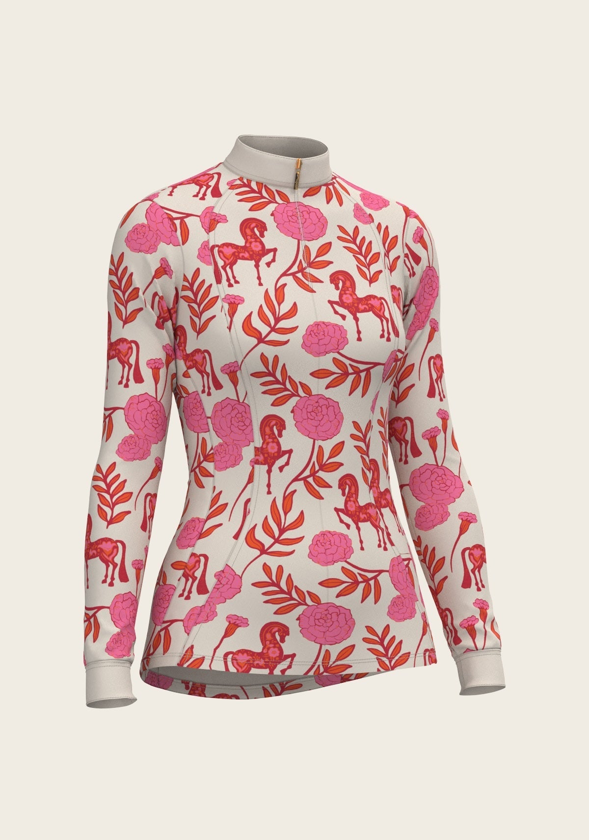 Peony in Pink Quarter Zip Sun Shirt