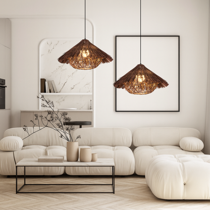 Rattan Pendant Lamp | Hand-Woven Scandinavian Design for Dining 2