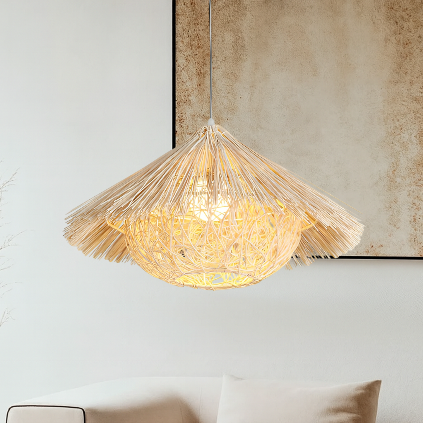 Rattan Pendant Lamp | Hand-Woven Scandinavian Design for Dining 3