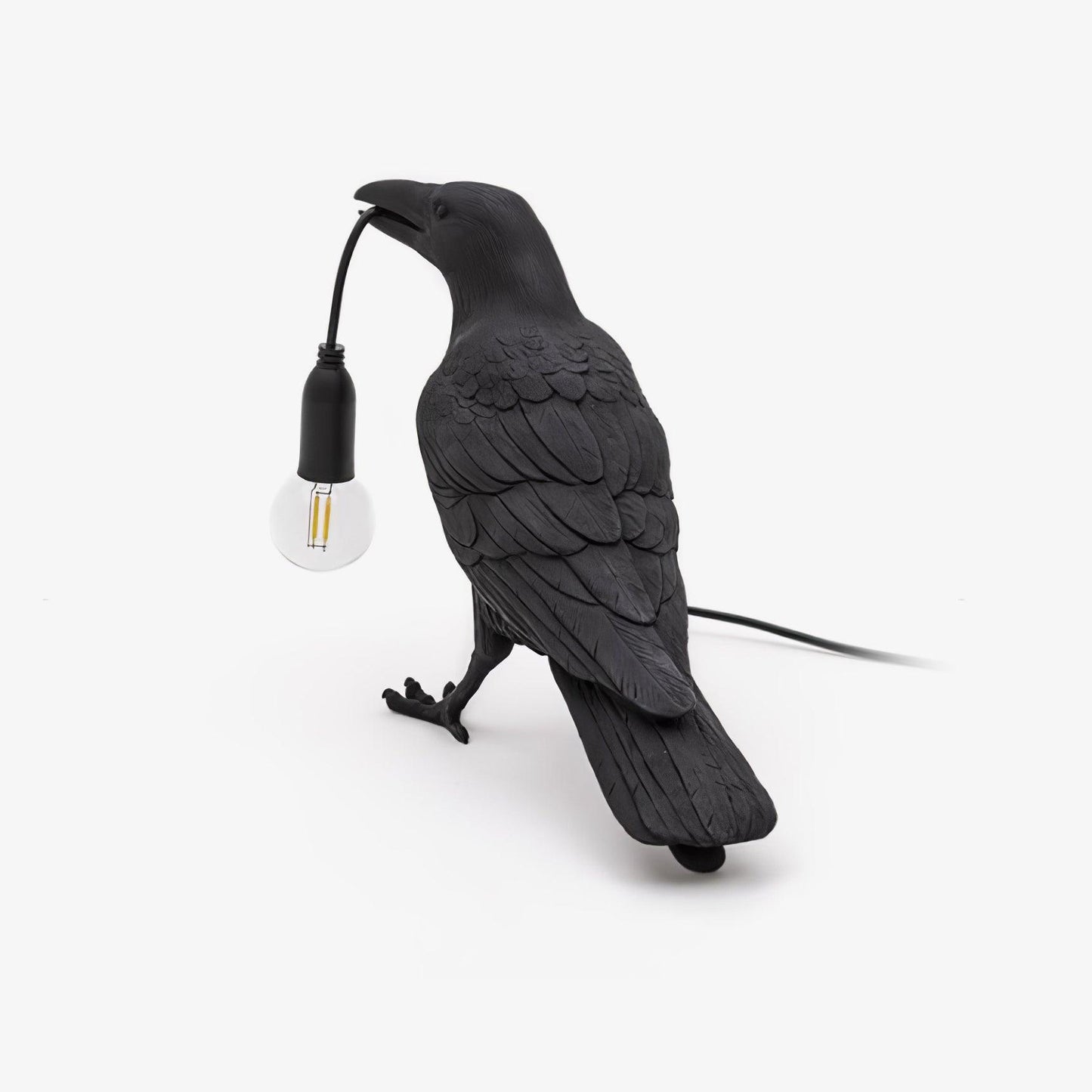 Raven Table Lamp | Unique Resin Sculpture with Edison Bulb for Bedroom and Living Room 1