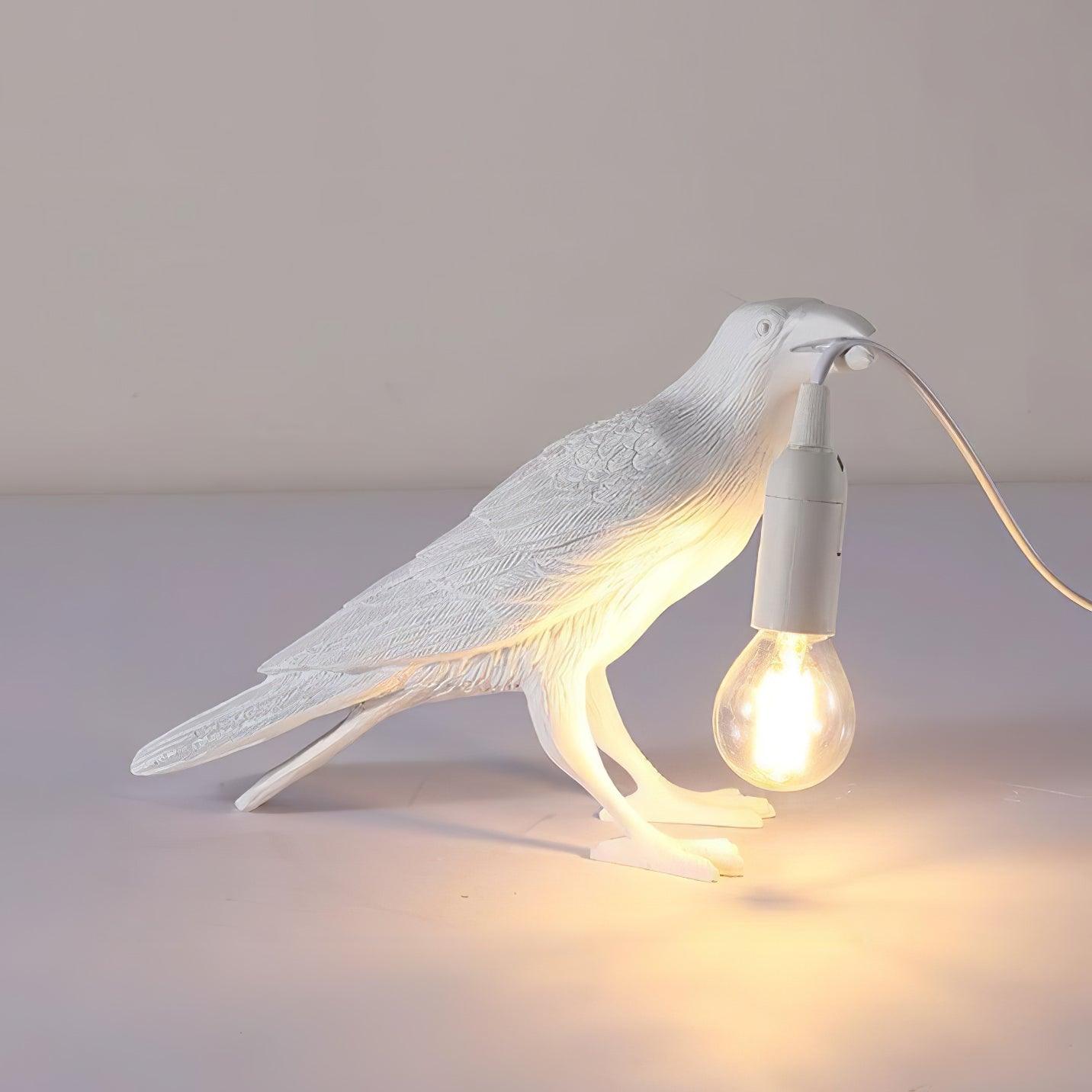 Raven Table Lamp | Unique Resin Sculpture with Edison Bulb for Bedroom and Living Room 10