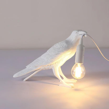 Raven Table Lamp | Unique Resin Sculpture with Edison Bulb for Bedroom and Living Room 10