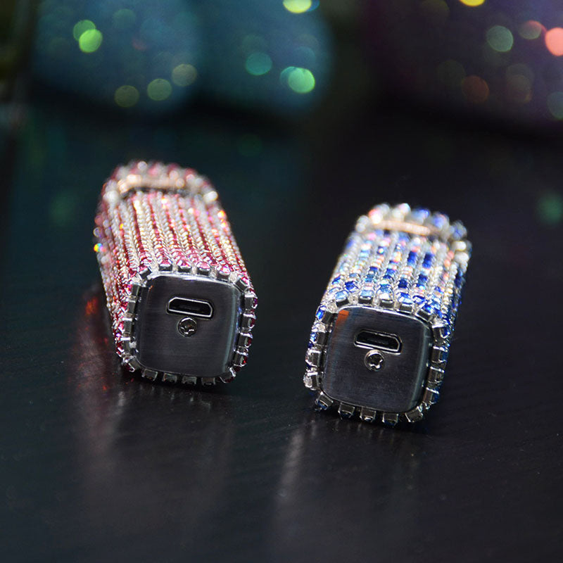 Rechargeable Electric Lighter | Elegant Rhinestone USB Design 2