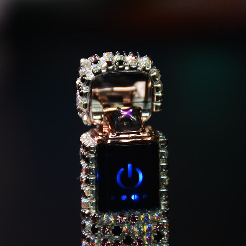 Rechargeable Electric Lighter | Elegant Rhinestone USB Design 4