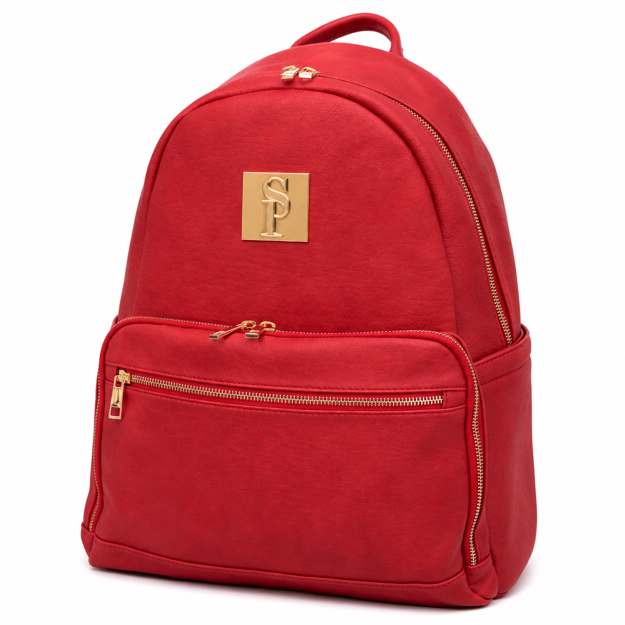 Roter Leder-Träger-Rucksack
