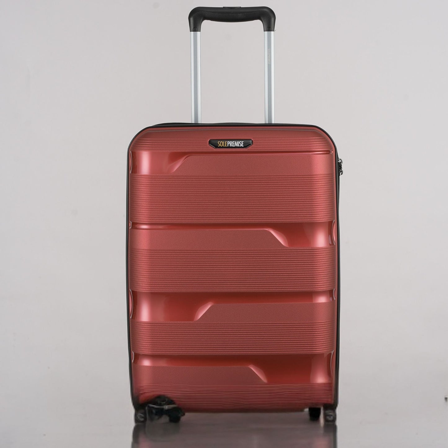20-inch rode handbagage harde koffer met 360° wielen