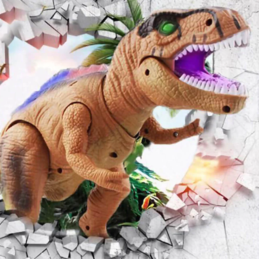 Remote Control Dinosaur Toy | Walking, Roaring, LED Light Effects 2