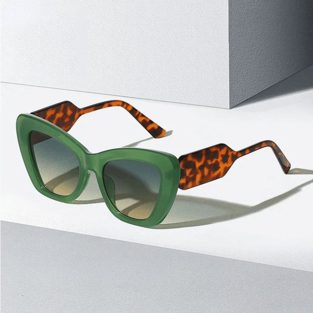 Retro Cat-Eye Sunglasses | Full-Rimmed UV Protection with Bold Patterns 0