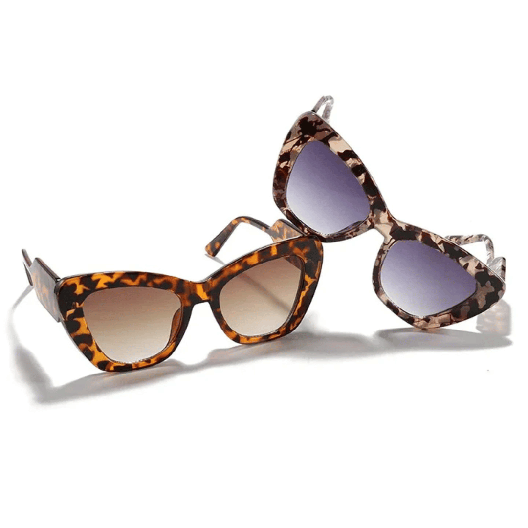 Retro Cat-Eye Sunglasses | Full-Rimmed UV Protection with Bold Patterns 4