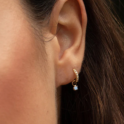 Reversible Diamond Hoop Earrings | Waterproof Gold Hoops in S925 Silver 4