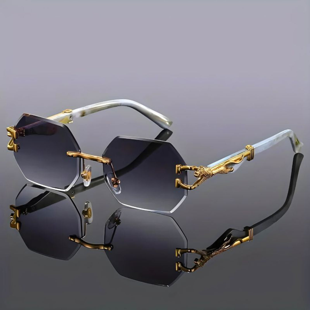 Rimless Sunglasses | Unique Hexagonal Design with UV400 Protection 2