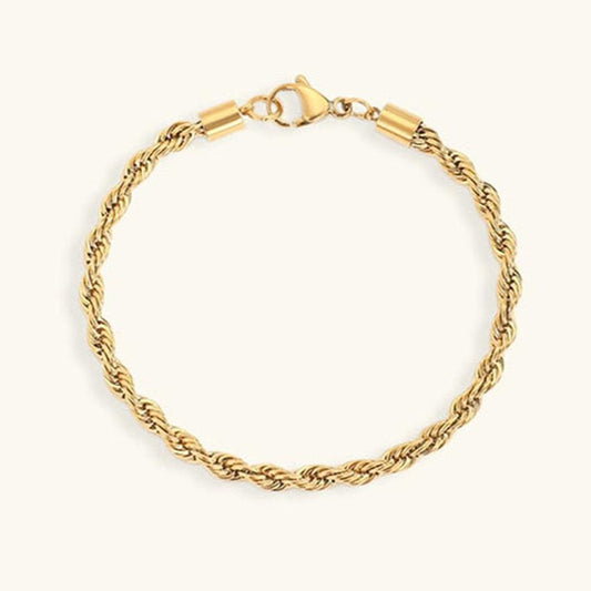 Rope Chain Bracelet | 18K Gold Plated Hypoallergenic Design 0