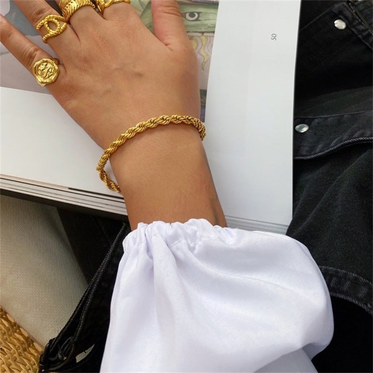 Rope Chain Bracelet | 18K Gold Plated Hypoallergenic Design 1