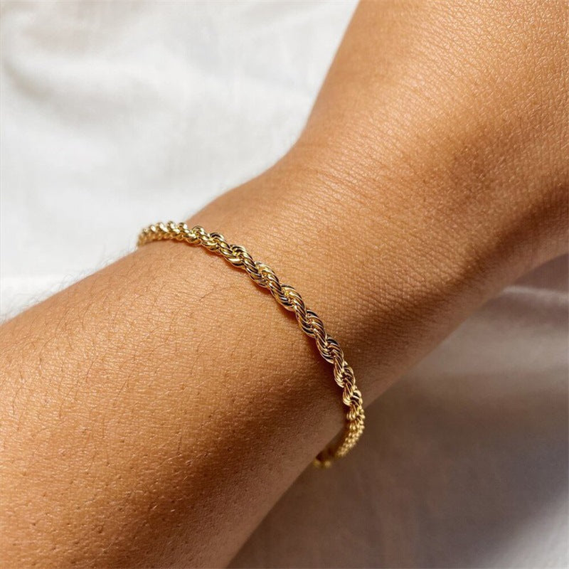 Rope Chain Bracelet | 18K Gold Plated Hypoallergenic Design 2