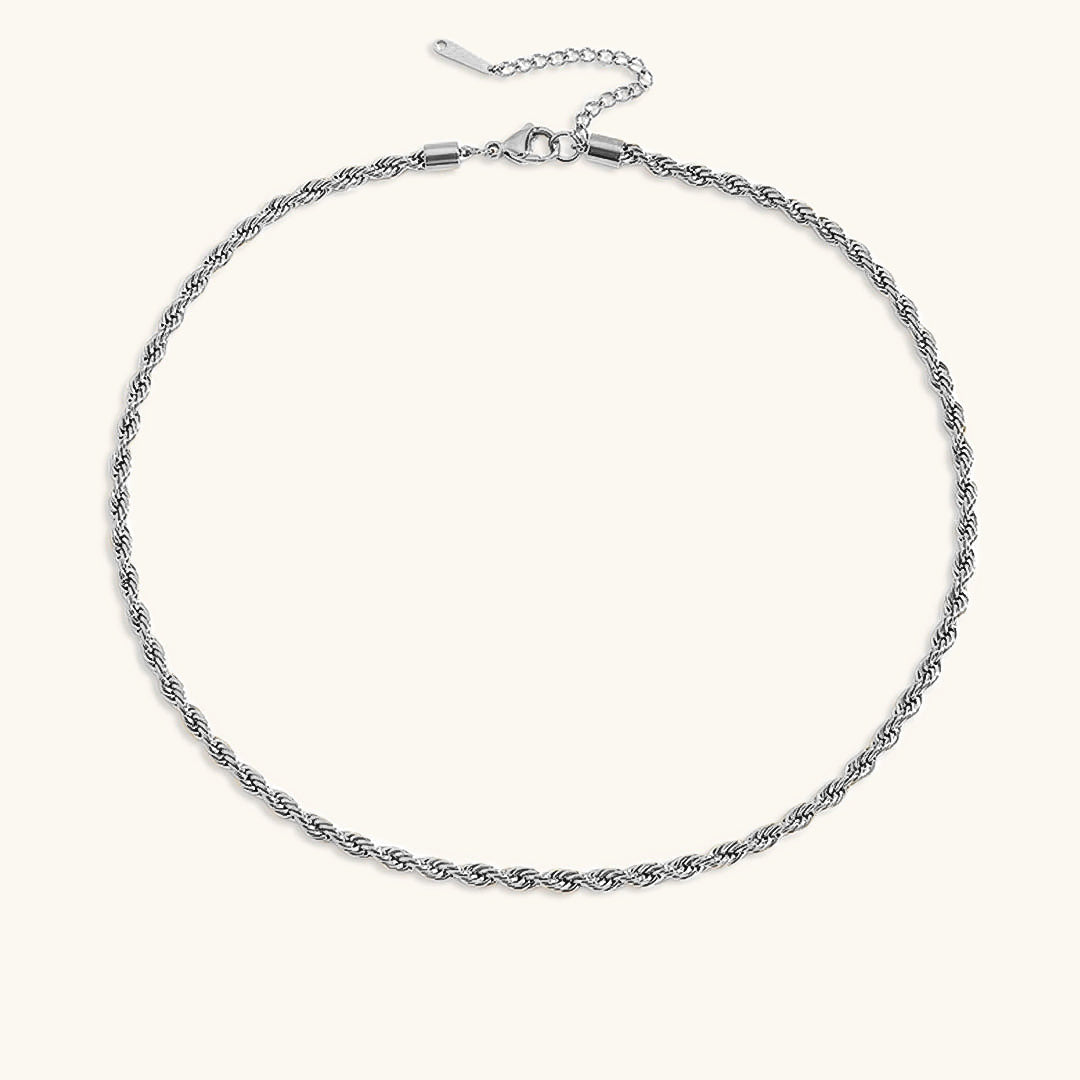 Rope Chain Necklace | 14K Gold Plated Stainless Steel with Hypoallergenic Design 11